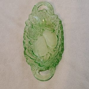 Depression Vaseline Glass candy dish